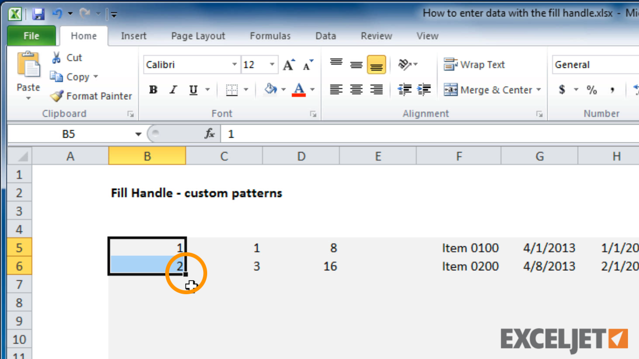 Excel Cell Fill Pattern